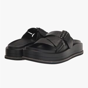 Chaco Womens Leather Townes Slide Midform - Black - Size 7 - NWT NIB